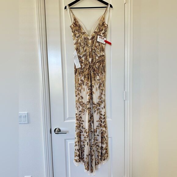 Mac Duggal | 5107 Beaded Embellished Leaf Evening Gown Size 2 NWT - Picture 6 of 9